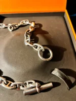photo de Collier Hermès Chaîne d’Ancre en Argent Massif