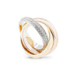 photo de Bague Cartier Trinity en Or Jaune, Rose et Blanc 18 Carats avec Diamants