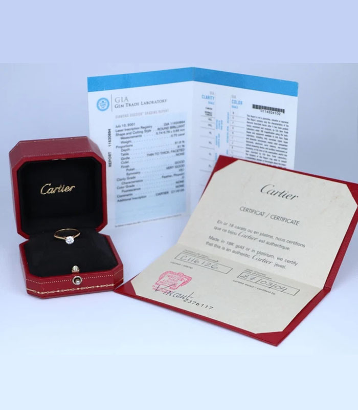 photo de Bague de fiançailles Cartier 1895 – Or Jaune 18 Carats