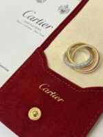 photo de Bague Cartier Trinity en Or Jaune, Rose et Blanc 18 Carats avec Diamants