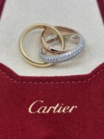 photo de Bague Cartier Trinity en Or Jaune, Rose et Blanc 18 Carats avec Diamants