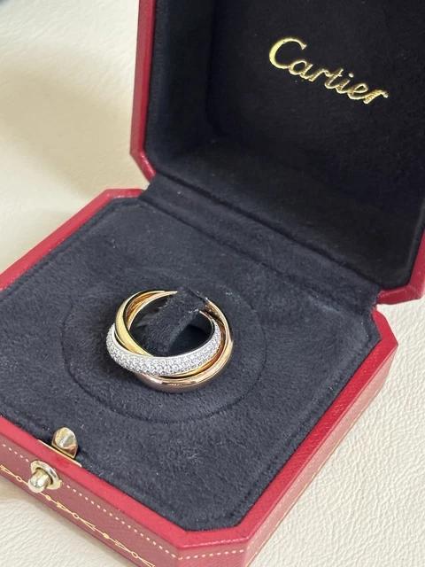 photo de Bague Cartier Trinity en Or Jaune, Rose et Blanc 18 Carats avec Diamants