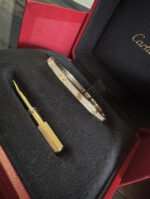 Cartier Love Or jaune 750/1000 (Moyen Modèle, Pavé) 237 Diamants – Taille 17 – Image 8